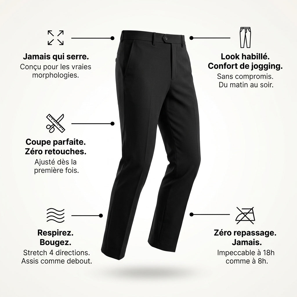 Pantalon extensible Elston - Vue principale Noir