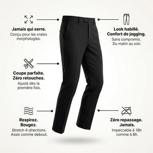 Pantalon extensible Elston - Vue principale Noir