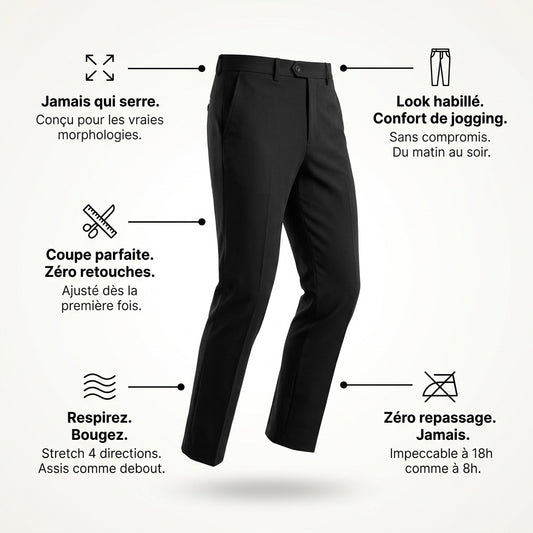 Pantalon extensible Elston - Vue principale Noir