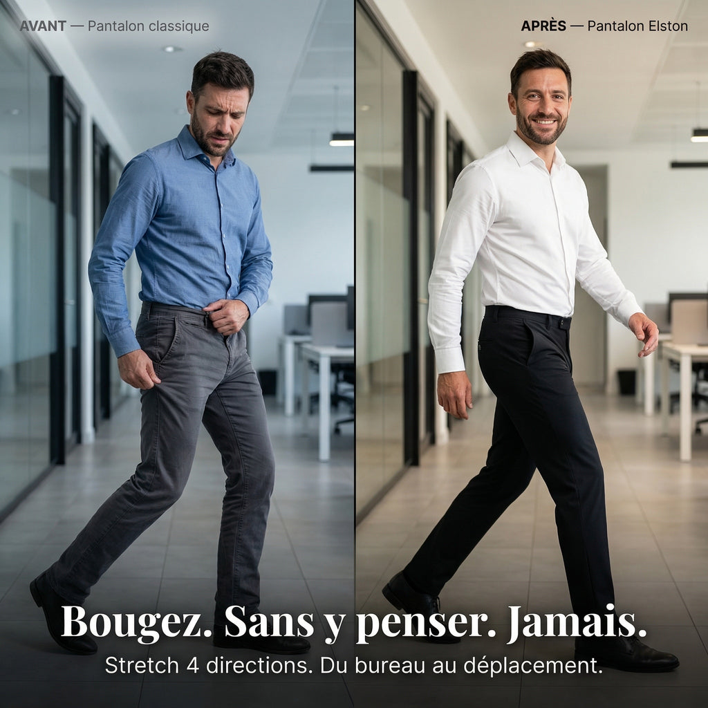 Pantalon extensible Elston - Vue portée lifestyle bureau