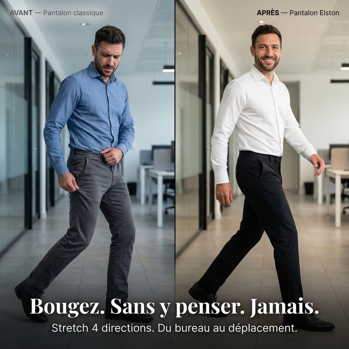 Pantalon extensible Elston - Vue portée lifestyle bureau